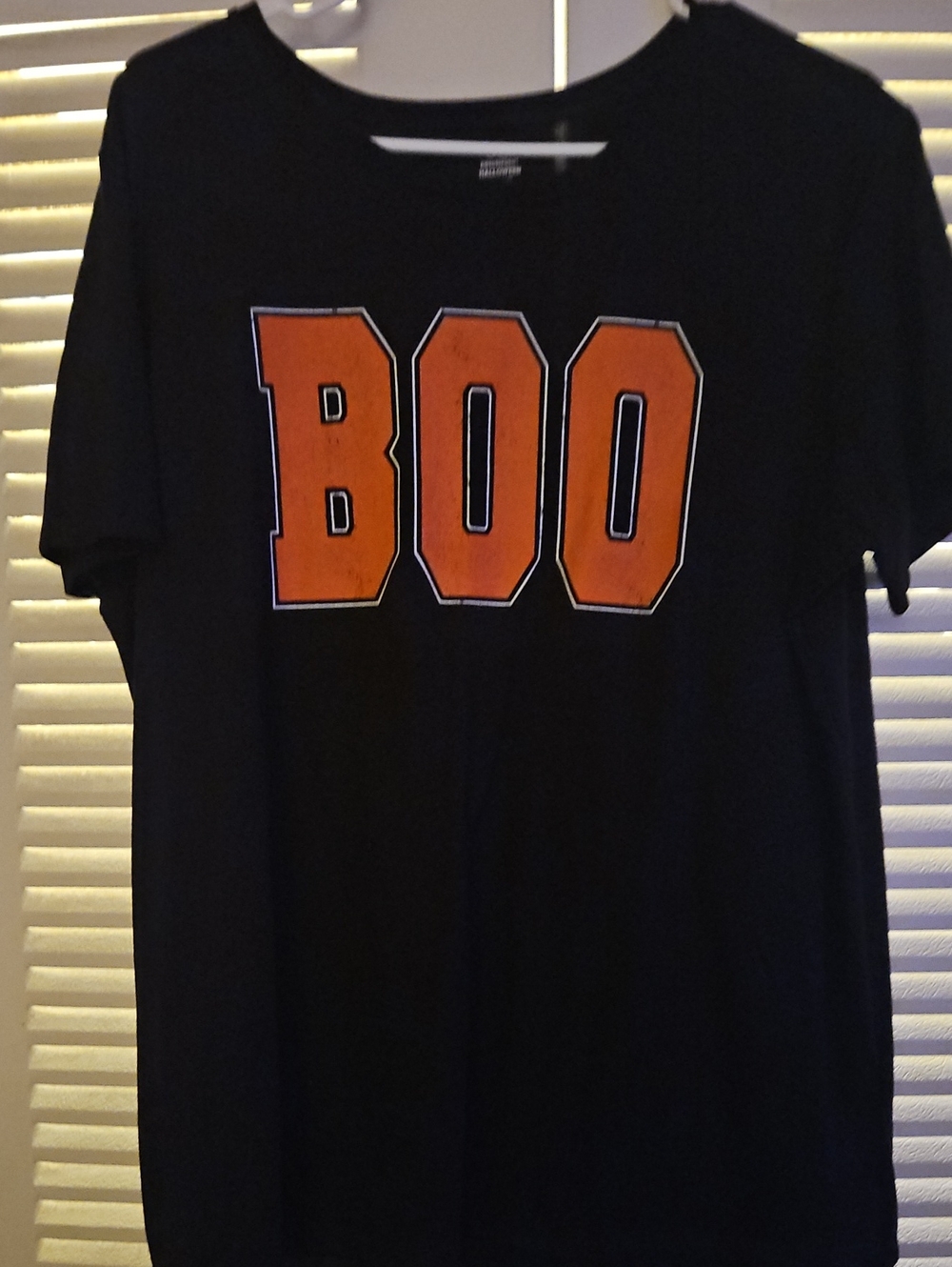 Celebrate It Black Tee with Orange BOO Graphic